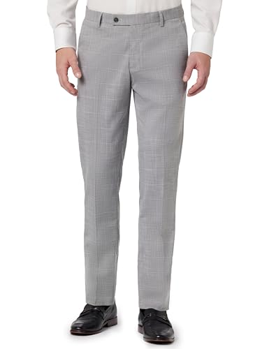 Image of Arrow Men Tapered fit Polyester CheckedMid-Rise waistTrousers