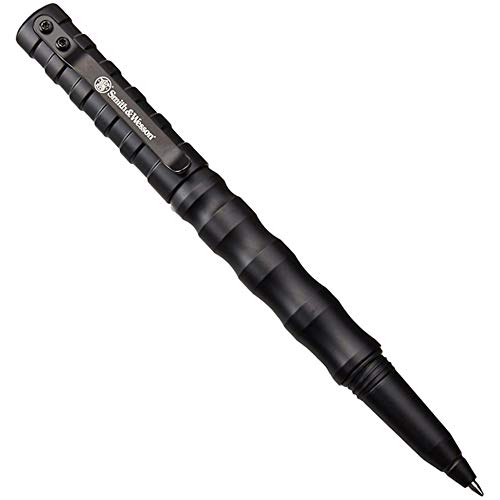 Smith & Wesson SWPENMP2BK 5.8in Aircraft Aluminum Refillable Tactical Screw Cap Pen for Outdoor...