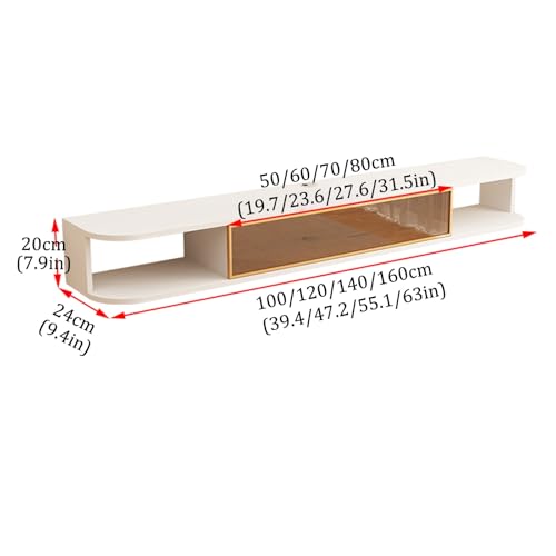 Meuble TV mural avec rangement blanc 120 cm : support moderne suspendu