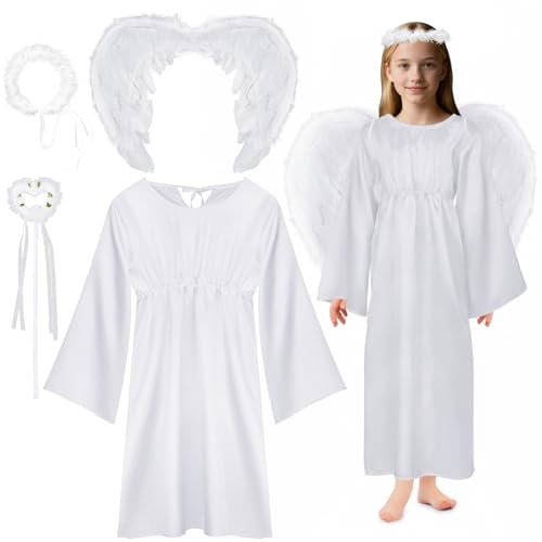 Disfraz Ángel para Niñas con Alas, Diadema y Varita