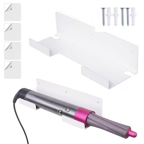 Zunetsutock Soporte de pared acrílico para plancha de pelo, ahorra espacio, soporte para aparatos calientes, para tocador, salón, baño, viaje
