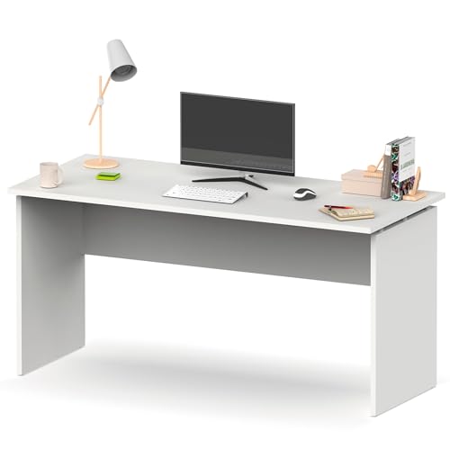 briebe Escritorio, Mesa de Ordenador Oficina, Estudio 76x155x68cm (Alto x Ancho x Profundo), Despacho, Habitación, Desk, Zenith Blanco