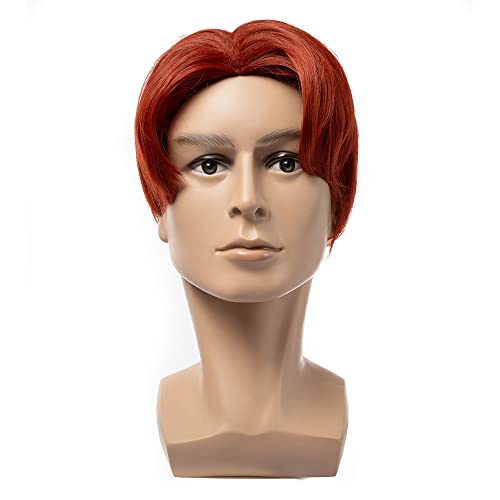 FESTIVAL PARTY Red Super Star Short Wig, for Men and Women, Heat Resistant Fiber Synthetic, Costume Halloween Cosplay and Party