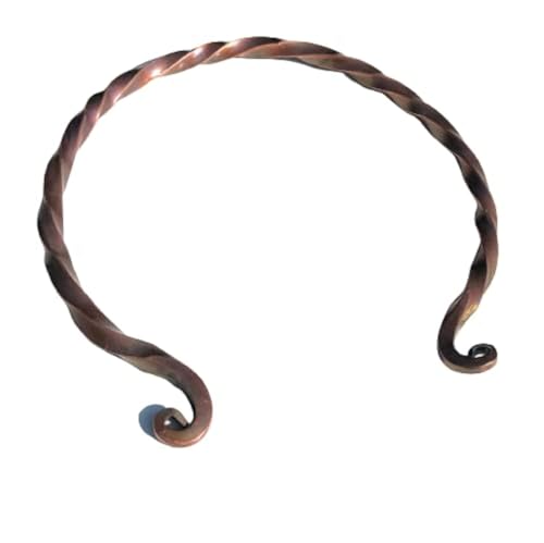 ARTIZANSTORE Hand Forged Iron Torc | Viking Torc Necklace for Men | Authentic Medieval Design | 6.5 Inch Iron | Historical Craftsmanship | Ideal Gift for History Enthusiasts