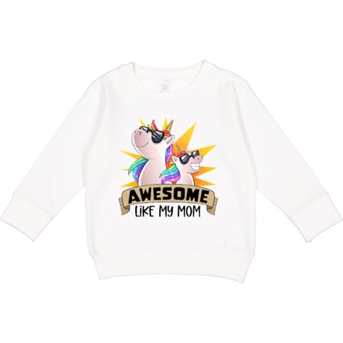 inktastic Awesome Like My Mom Cute Unicorn Family in Sunglasses Toddler Sweatshirt 2T White 3f0f7