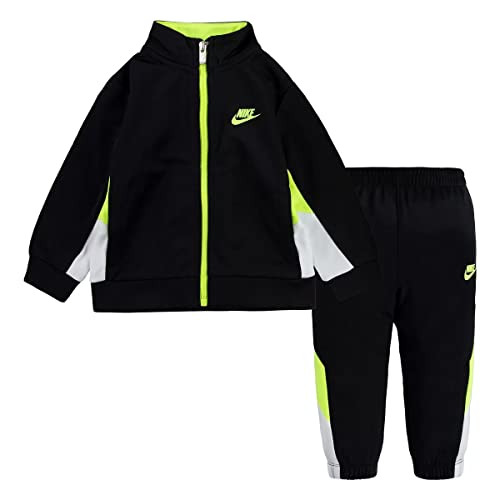 Nike Little Boys Full Zip Tricot Jacket and Pants 2 Piece Set (B-Volt(66H980-023)/W, 18 Months)