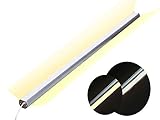  Ogeled Superhell - Listón de luz LED de aluminio de 1 – 2 metros, regulable, 24 V, 280 ledes por metro, lámpara de pared, lámpara de techo, lámpara de techo, Cct blanco cálido + blanco frío., 110 cm