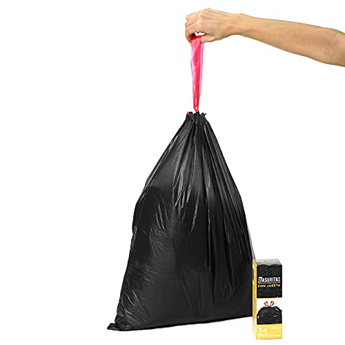 La Mejor Recopilación de Bolsas de basura Top 10. 36 Basuritas | 70 Bolsas de Basura Medianas con cinta de cierre, 48x60 cm (pack 5x14)