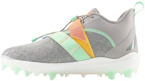 New Balance Unisex-Adult FuelCell Lindor V2 Comp Baseball Shoe, Team Away Grey/Electric Jade/Neon Dragonfly, Men 13 M/Women 14.5 W - Image 4