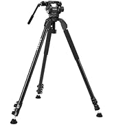 RAUBAY 70.8" Video Camera Tripod, Heavy Duty Tripods Stand with 360° Pan & 165° Tilt Fluid Head, ...