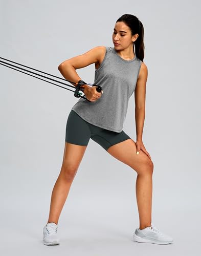 Image of Women's Workout Tops Racerback Athletic Tank Tops Sleeveless Loose Fit Yoga Running Gym Shirts for Women