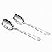 IMEEA Flat Edge Spoon 18/8 Stainless Steel Flat Bottom Serving Slotted Spoon for Cooking 8-Inch, Set of 2