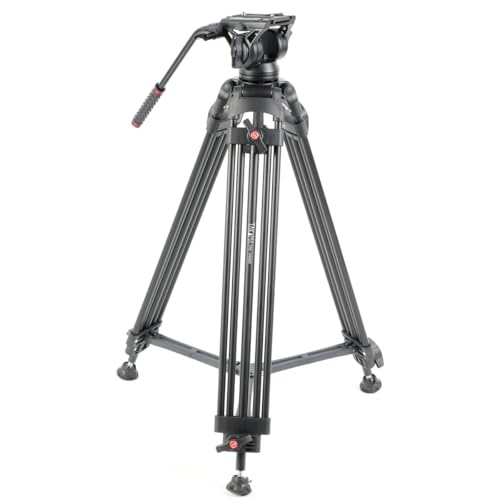 TAKAMA 3-Section Aluminum Video Tripod with Damping Fluid Head