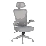 Cadeira de Escritório Ergonômica, DT3 Vita com apoio de cabeça 3D, Apoio Lombar Ajustável, Mesh Spandex Respirável + Tecido Softex Espuma Injetada, Certificada NR-17, Cadeira Giratória (Grey Frame)