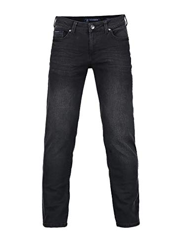 Preisvergleich Produktbild BARBONS Herren Jeans - Bügelleicht - Regular-Fit Stretch - Business Freizeit - Hochwertige Jeans-Hose 03-schwarz 33W / 34L