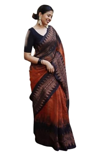 SGF11- Women's Kanjivaram Woven Soft Silk Saree With Blouse Piece