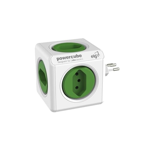 ELG, PWC-R5, PowerCube, Multiplicador 5 Tomadas, Disjuntor Integrado de 10A, Filtro de Linha com Protetor de Surto, Bivolt, Branco e Verde ELG, PWC-R5, PowerCube, Multiplicador 5 Tomadas, Disjuntor Integrado de 10A, Filtro de Linha com Protetor de Surto, Bivolt, Branco e Verde