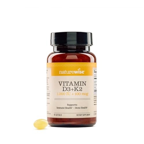 NatureWise Vitamin D3 1000IU + K2 (MK7) 100mcg with Organic Extra Virgin Coconut Oil - Supports...