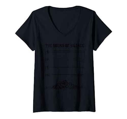 Femme The Sound Of Silence Cadeau musical drôle T-Shirt avec Col en V