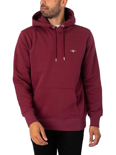 GANT REG Shield Hoodie, weinrot, L