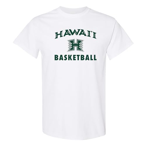 UGP Campus Apparel AS1096 - Hawaii Rainbow Warriors Arch Logo Basketball T- Shirt - Medium - White
