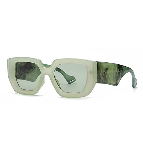 Lunettes de soleil rétro de designer luxe monture carrée verte
