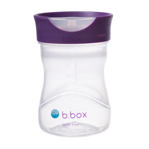 Image of b.box Toddler Training Cup: Free Flow Opening, Great Transition from Sippy to Big Kid Cup. BPA Free, Dishwasher safe. Ages 12+ months (Grape, 8oz)