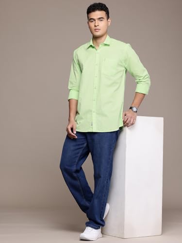 Image of Men's Cotton Linen Solid Shirt | Slim Fit Full Sleeve Casual Shirt | Lightweight | Breaethable | Stylish