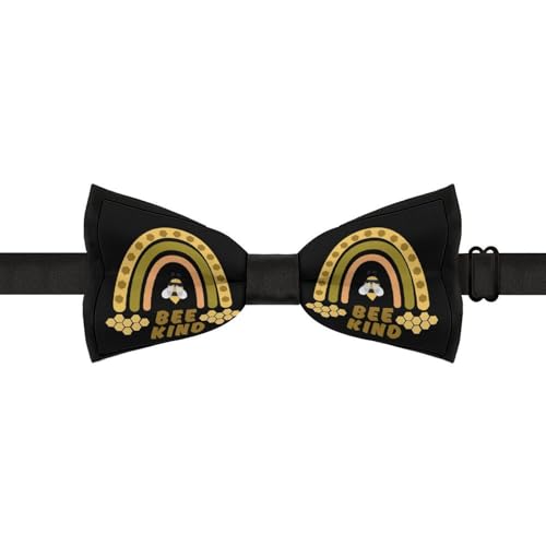 GoasNei Unity Day Anti Bullying Be Kind Orange Bow Tie for Men Adjustable Necktie Funny Tie Neck Ties for Weddings Party