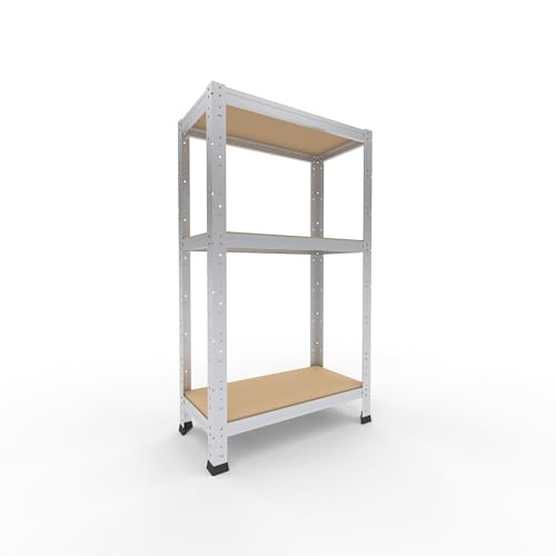 shelfplaza® 100x60x30cm Home Schwerlastregal verzinkt/Metallregal mit 3 Böden/Kellerregal Metall, Garagenregal, Werkstattregal oder Regal Lagerregal/Steckregal Metall mit 175kg Tragkraft