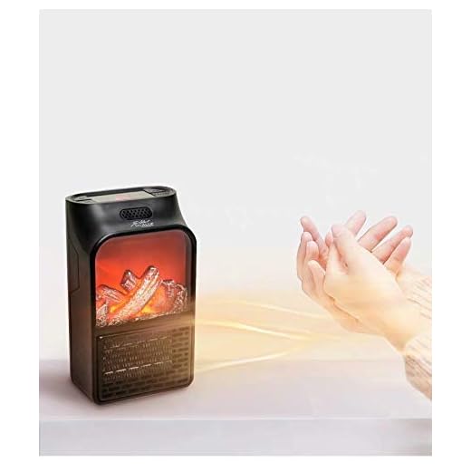 DHAVJ Electric Flame Heater Fan Air Warmer Fireplace Flame Heater for Office Bed Room Black (1 pcs)