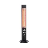 Klarstein Radiador Electrico Bajo Consumo, Calefactor para Patio o Terraza de 1200W, Mando a Distancia, Radiadores Bajo Consumo Electricos, Antivuelcos, IP65, Calefactores Jardín, Exterior e Interior