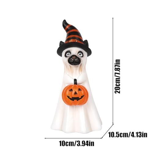 Décor d'halloween chat de table et statue effrayante de collection