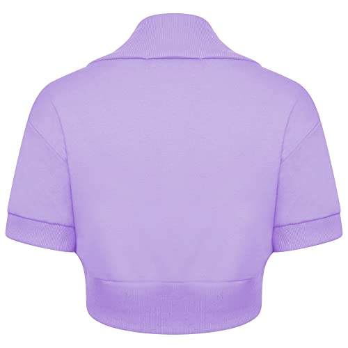 Image of Loxdonz Girl's Short Sleeve Shrug Childrens Kids Cotton Cardigan Bolero Shrug Jacket