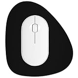 Rimilak Small Mouse Pad 6 x 7 Inch, Irregular Mini Mouse Pad with Non-Slip Rubber Base, Waterproof Compact Mouse Mat for Laptop Computer Wireless Mouse Keyboard Home Office Travel, Black