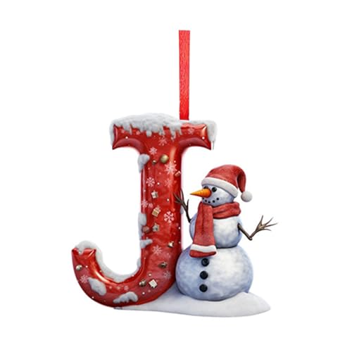 26 Letter Christmas Ornaments, Personalised Tree Decorations DIY Hanging Letter Ornaments (J)