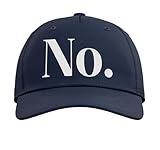 Minimalist No Statement Word Ironic Negative Bold Mood Adjustable Printed Baseball Hat, Navy Blue