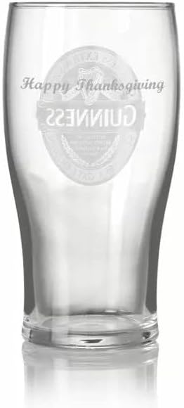 Guinness Green Collection Engraved Pint Glass Official Merchandise Personalize with Any Message for Any Occasion