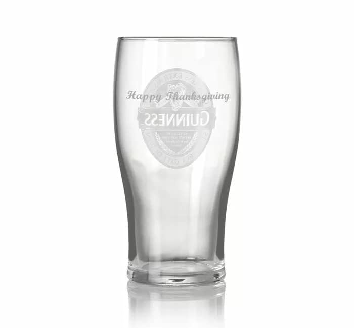 Guinness Green Collection Engraved Pint Glass Official Merchandise