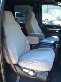 Durafit Seat Covers Made to fit 2002-2010 F250-F550 Front High Back Bucket Seats with Molded Headrests and Squared Shoulders. Made in XD3 Camo Endura.
