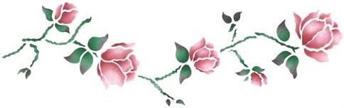 Designer Stencils Rose Vine Wall Stencil SKU #659