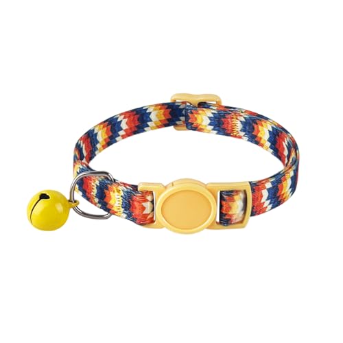 ZUFECY Colorful Gradient Breakaway Cat Collar​​ - Adjustable 5.9-11.8in with Safety Bell & Reflective Strips