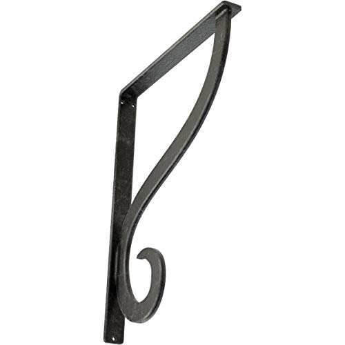 Ekena Millwork BKTM01X12X15SASASV Metal Bracket, 1 1/2" W x 12" D x 15" H, Antiqued Silver