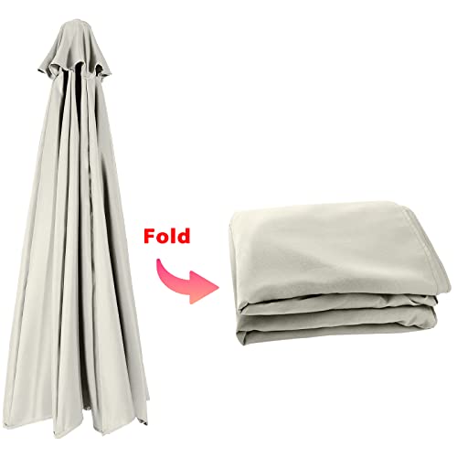 Abccanopy 9Ft Outdoor Umbrella Replacement Top Suit 8 Ribs (Light Beige) #TOP3