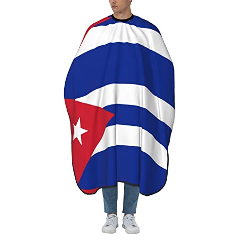 Unisex Barber Salon Cape Cuban Flag Hair Cutting Cape with Adjustable Neck Hairdresser Cape for Hair Treatment