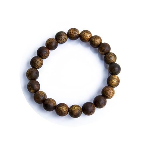 Luxury Chinese Agarwood Bracelet for Men, Permanent Natural Agarwood Scent Oud Bracelet, 10mm Round Bead Diameter (Bead diameter 10mm)