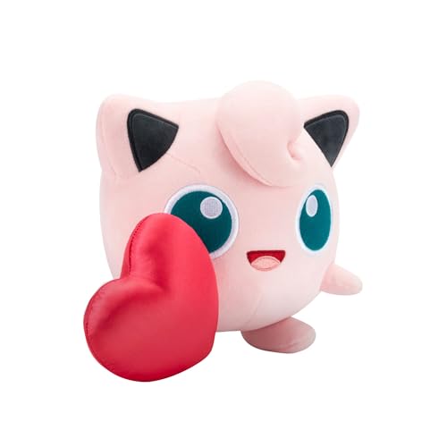 Image of Pokemon Jigglypuff Plush with Heart - 8-Inch Jigglypuff Plush with Unique Accessory
