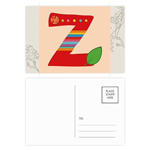 Carte postale alphabet fruit orange motif mignon DIYthinker 20pcs