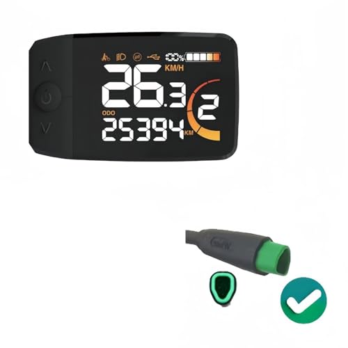 Vaveren Electric Bike LCD Display Color LCD Instrument Indicator Mini Display Easy Installation Display Meter Bike Computer for BBSHD, DZ5348 CAN