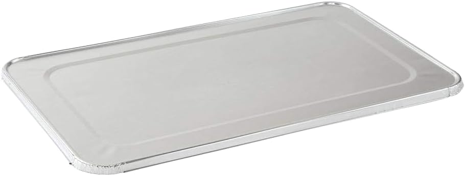 Miniatura 5 de Sartenes de aluminio de tamaño completo con tapas, 21 x 13 pulgadas desechables grandes para asar y hornear  Paquete de 10  Bandejas de roce